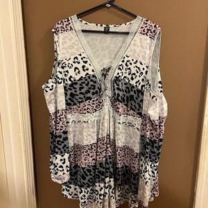 Long Sleeve cold shoulder 4x tunic
